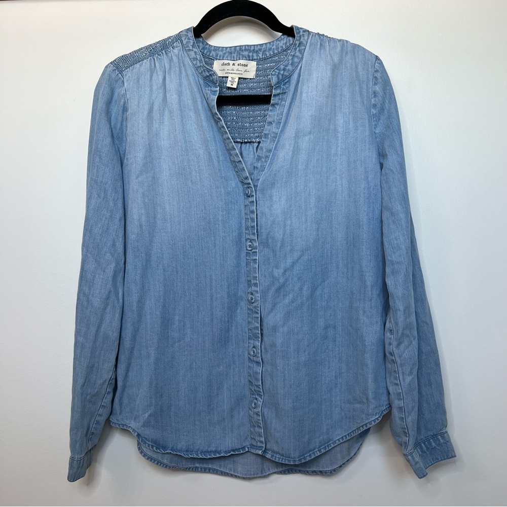 Anthropologie Cloth & Stone Tencel Button Down Blouse size M